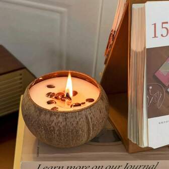 Coconut Shell Scented Candle, Hand-Crafted Premium Home & Bedroom Fragrance Gift, Candle, Candles, Gifts, Ornaments, Decorations