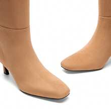 Women's Square Toe Knee-High Boots Kitten Heel Stiletto Boots Comfortable All-Day Wear For Dating  Party Fall Winter - 棕色 - 查看 5