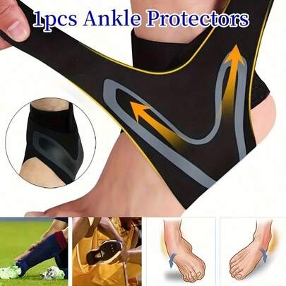1Pair Flexible Ankle Support Band - Airy & Stretchable Sleeve For Athletic Activities - Ideal For Injury Defense, Sprain Prevention & Joint Fixation - Perfect For Basketball, Running & Sports