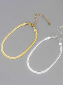 1pc Simple Flat Snake Bone 925 Sterling Silver Bracelet Fine Jewelry Gift For Women Girlfriend Gift Fine Ladies Jewelry Daily Deco - Flat Snake Bone Bracelet - View 4