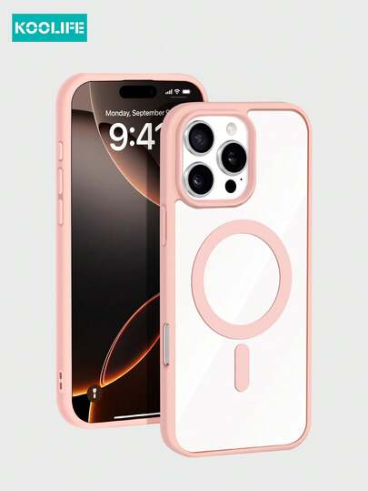 1pc Acrylic Magnetic Wireless Charging Anti-Drop Slim Candy Color TPU Edge Phone Protective Case Compatible With IPhone 17 ProMax/17/17 Pro/17 Air/16/16 ProMax/16 Pro/16/15/15 Pro/15 ProMax/15 Plus/14/13/12/11