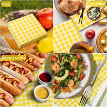 40张装绿色格子纸巾 一次性餐巾纸 绿白格子纸巾 适用于烧烤野餐、卫生间、生日派对、婚礼用品 - 綠色 - 查看 11