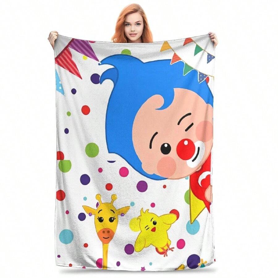 Clown Plims Blanket Cartoon Plush Awesome Soft Throw Blankets For Home AutumnWinter,1.Jpg - 白色 - 查看 1