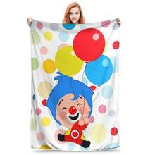 Plims  Fuzzy Blankets Clown  Custom Throw Blanket For  Sofa Bedding Lounge 200x150cm Plush Thin Quilt,1.Jpg - 白色 - 查看 1