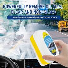 H4Cacle 汽车玻璃油膜去除刷挡风玻璃清洁剂，挡风玻璃翻新玻璃油脂水渍清洁剂，防水防雨玻璃清洁剂，适用于汽车挡风玻璃视觉清洁和汽车美容 - 486 - 查看 5