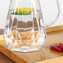 1pc Cool Water Jug For Home Restaurant Bar Diamond Full Handle Cold Water Jug Plastic PC Acrylic High Temperature Resistant Fruit Juice Zap, Drinking Utensils