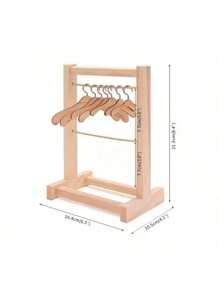 10cm-30cm娃娃衣架支架，木制娃娃衣架，适用于10-30cm娃娃衣服收纳，适用于拉布布娃娃、重生娃娃、衣物收纳 - 彩色 - 查看 5
