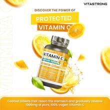 Vitastrong Vitamin C 1000 Mg Slow Release – 200 Tablets 100% Vegan, Pure Ascorbic Acid For Immune System, Bones, Skin, Energy And Collagen - Others - View 4