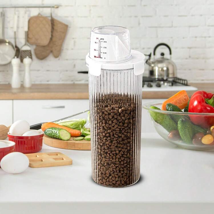 Dog Food Container, Clear Dog Food Storage Container, Airtight Dispenser, Large Capacity, Pet Supplies, Kitchen Accessories For - 透明 - 查看 1