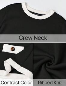 Women's Fall Sweaters 2025 Long Sleeve Crewneck Knit Color Block Lightweight Pullover Tops Clothes - Bầu trời - Xem 11