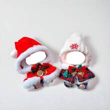 拉布依娃娃衣服圣诞节圣诞袜填充物新年服装红色和绿色元素服装和帽子节日套装，万圣节 17 厘米娃娃服装/配饰，第一代和第二代娃娃通用配饰，配饰，布娃娃服装（不含鞋子） - 彩色 - 查看 10