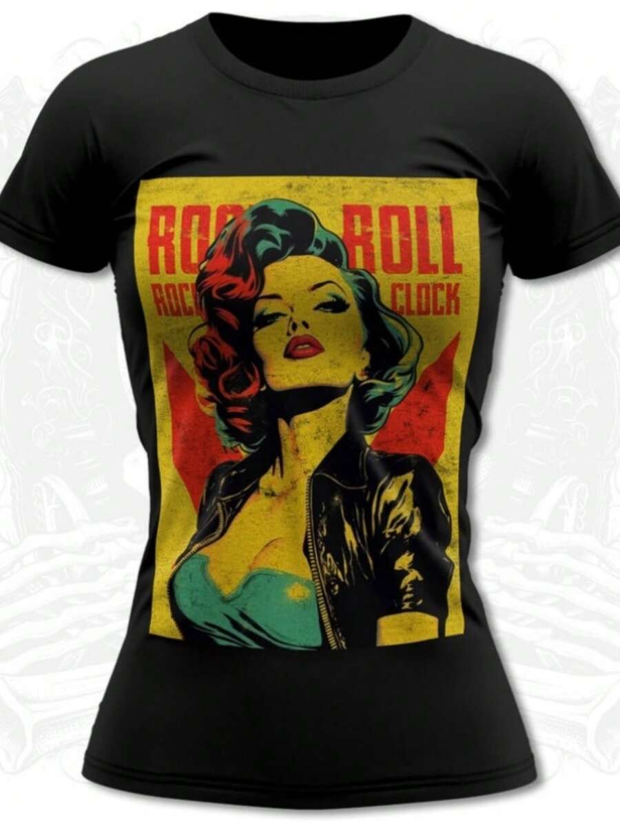 Rockabella 1 Rockabilly Women's T-Shirt - 黑色 - 查看 1