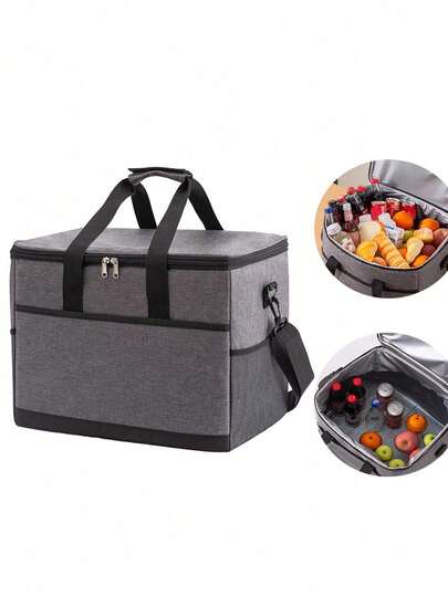 Extra-Large Insulated Cooler Bag - Durable Aluminum Foil, Reusable For Food & Beer Delivery, Portable & Foldable With Long-Lasting Temperature Control, Black, Cooler Bags Insulated