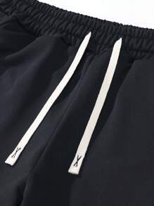 Men's Thin Paris Letter Print Contrast Color Hoodie And Pants Set, Fashion Casual Sportswear With Pockets And Drawstring Waist Trousers, Suitable As Gift For Husband Or Boyfriend, Spring/Autumn