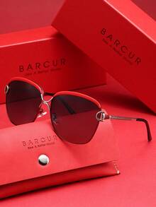 BARCUR Gafas de sol de gran tamaño para mujer de la marca BARCUR con lentes TAC que dan forma al rostro, a prueba de viento y polvo, resistentes a los rayos UV y que reducen el deslumbramiento, con empaque de marca, un regalo perfecto