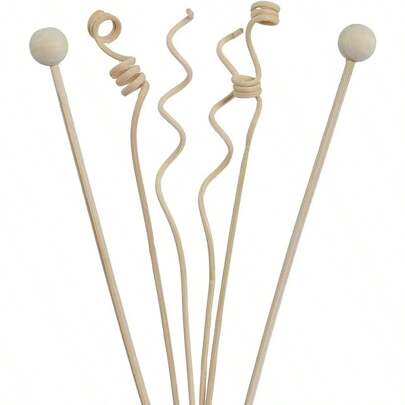 6Pcs Reed Diffuser Sticks Natural Rattan Wood Sticks Essential Oil Aroma Diffuser Sticks Refill Replacement For Aroma Fragrance