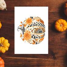 1 Stück Aquarell Kürbis Grußkarten mit Umschlägen, Herbst Kartenset, Herbst Schreibwaren für Frauen, Blanko Herbst Karten. Süßes oder Saures