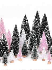 Mini Christmas Tree Desktop, Artificial Christmas Pine Tree, Mini Bottle Brush Trees Tabletop, Small Sisal Trees With Wooden Bases, For Xmas Tabletop Crafts, Xmas Holiday Decor, Indoor Decor Christmas Decorations Winter Room Decor