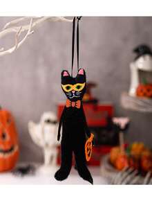 1 件万圣节装饰迷你挂饰黑猫小雕像南瓜派对酒店场景装饰道具，高品质娃娃，派对礼物，毕业礼物，开斋节礼物，手工艺术品，圣诞节礼物，复活节收藏娃娃