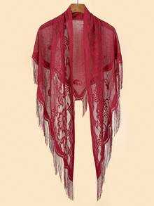 Lace Triangular Scarf, Cheongsam Shawl, Lightweight & Breathable Fashion Shawl - Multicolor - View 2