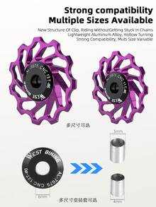 WEST BIKING Rueda guía de transmisión trasera de cerámica para bicicleta de montaña - Rueda tensora de aleación de aluminio con rodamiento Peilin de 11T/13T dientes