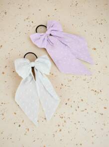 7条装弹力发圈，带蝴蝶结丝带，可爱风格发饰，蝴蝶结装饰发圈，适合女性及返校季，马尾辫发圈，发圈，橡皮筋发带，礼物，发绳