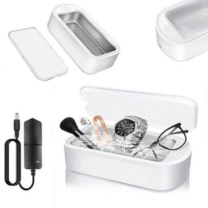 Vandise Professional 48000Hz Ultrasonic Cleaner With Non-Slip Base - Deep Clean Jewelry, Rings, Eyeglasses, Watches, Dentures, Tools, Coins, Razors - 650ml Large Tank, 2 Modes, Portable For Home & Travel