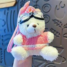 2026 新款 - 卷毛泰迪熊飞行员 - 时尚吊坠，适合大学女生 - 创意毛绒玩偶 - 可爱小熊钥匙扣 - 包包挂饰 - 节日/生日礼物 - 彩色 - 查看 14