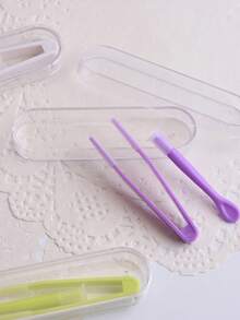Juego de herramientas para usar lentes de contacto, estuche portátil con herramientas, pinzas de plástico y accesorios para colocar y retirar, mango fácil de agarrar y sin olor, conveniente para poner y quitar los lentes - Multicolor - Ver 5