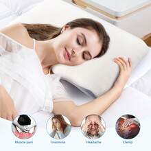 Almohada viscoelástica Space Slow Rebound, 10 cm de grosor, soporte cervical en forma de mariposa, 59*33 cm, color gris