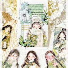 20 Stücke Ölgemälde-Stil süße Mädchen Themen Aufkleber, Handy Aufkleber, Artikel Dekorations Aufkleber, Notizbuch Material Aufkleber Premium wasserfeste Vinyl Aufkleber für Scrapbooking, Tagebücher und Laptops - langanhaltend & dekorative Sammelalbum Zubehör für Erwachsene Aufkleber Bücherregal transparentes Aufkleber Buch Siegelbuch Aufkleber Buch