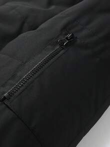 Men's Outdoor Casual Sports Fashion Multi-Pocket Detachable Hooded Thick Thermal Lined Jacket, Suitable As Gift For Boyfriend, Husband, Father, Autumn/Winter - Black - View 7