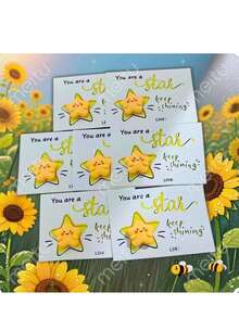 1/5/10pcs Cute Pink Resin Star 'You Are A Star' Card With Resin Star Statue - Perfect Charm For Family And Friends, Ideal Teacher'S Day, Thanksgiving, And Good Luck Gifts, Good Luck Charm | Whimsical Star Design | Resin Crafted Star, Star Stardust - Multicolor - View 5