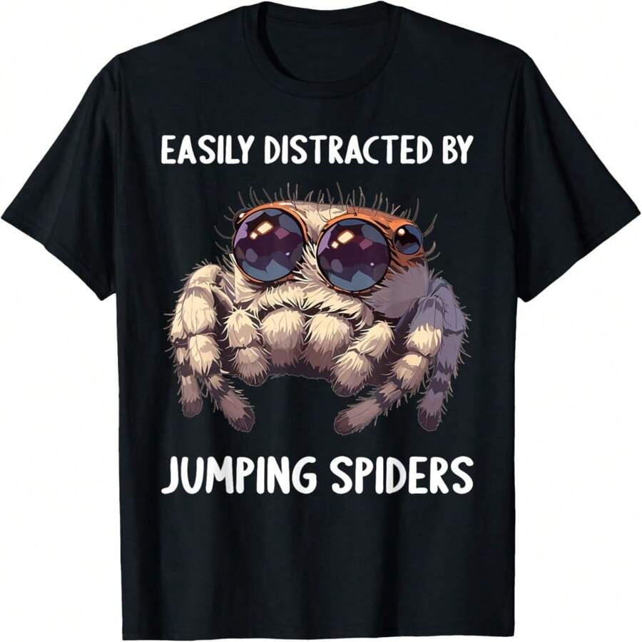 Jumping Spiders Jumping Spider T-Shirt - 黑色-B04 - 查看 1