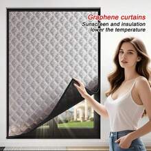 1 件隔热遮光窗帘，冬季防风隔热窗帘，隔音隔热窗帘，夏季浴室厨房卧室防紫外线遮阳，密封窗户，遮光隔音，易于安装，带钩环，无需钻孔 - 銀色 - 查看 3