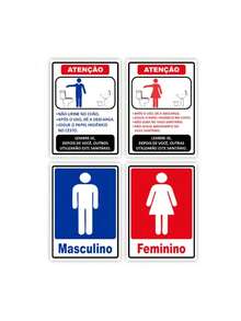Men's And Women's Restroom Signage Kit Rules - Multicolor - View 5