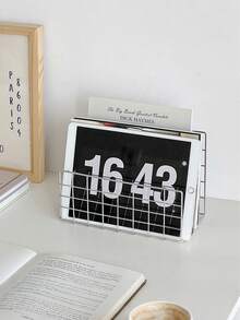 1/2pcs Modern Metal Bookshelf With 3 Storage Baskets, Minimalist Iron Desktop Organizer Rack, Desk Tidy Shelf, Bookshelf Storage Rack, Multi-Function Magazine Newspaper Storage Box, Suitable For Home Office Storage And Decoration - Multicolor - View 4