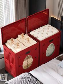 La caja de almacenamiento de ropa se puede plegar y sirve como un armario de almacenamiento para ropa y edredones. Mejora significativamente el orden del hogar y aumenta la eficiencia de la vida diaria.