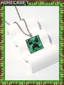 Microsoft 1 Pc  Officially Licensed Creeper Face Necklaces Jewelry For Women And Men Fashionable Backpack Key Pendant Decoration Party Favors Game Peripherals Derivative For Family Friends Birthday Gift - MC-2024N12 - View 6