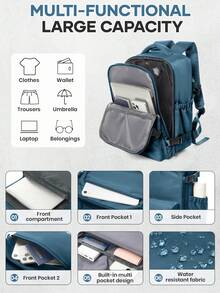 这款真空压缩背包专为旅行和商务出行而设计。它容量大，可容纳笔记本电脑、衣物等物品。只需按下一个真空按钮，即可节省50%的空间。轻便耐用，适合工作使用。3D泡沫肩带设计实用、节省空间、可调节且防滑。采用轻便耐用的尼龙材质，可折叠、不易褪色，是学生和休闲出行的理想之选。 - 彩色 - 查看 6