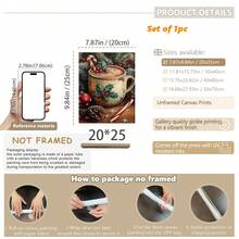 1 buc., Pictură suspendată pe pânză, Artă murală înrămată, Pictură vintage cu cană de cafea de Crăciun, Imprimeu pe pânză de Crăciun, Poster cald de sărbători, Decor de perete de Crăciun, Decor confortabil de iarnă, Decor festiv de Crăciun pentru casă, Decorațiuni de Crăciun, Postere de Crăciun, Decor de casă de Crăciun, Decorațiuni de Crăciun de iarnă, Decor cameră, Decor cămin, Decor baie, Decor dormitor, Decor bucătărie, Decor birou, Decor hol, Cadouri decorațiuni de Crăciun, Decor cafenea