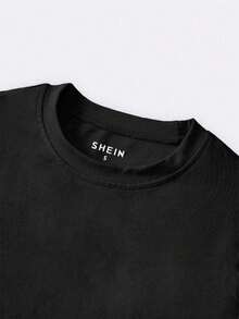 Camiseta negra para hombre de 100% algodón, material de algodón, estilo casual confortable y perfecta para combinar - Negro - Ver 7