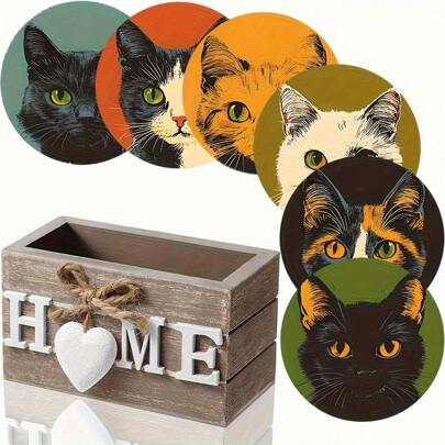 6 piezas de posavasos de madera con estampado de perro dálmata, adecuados para vacaciones, reuniones familiares, bares, oficinas, hogares y diversas ocasiones (10cm*10cm)