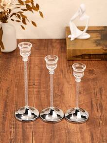 1pc/Set European Style Acrylic Candle Holder. Dining Table Candle Cup, Wedding Decoration, Candlelight Dinner Fashionable Acrylic Candle. Can Be Used For Room Decor, Home Decor, Dining Table Decor, Gift For Best Friend, Winter Gift, Thanksgiving, Christmas, Halloween. - Multicolor - View 8