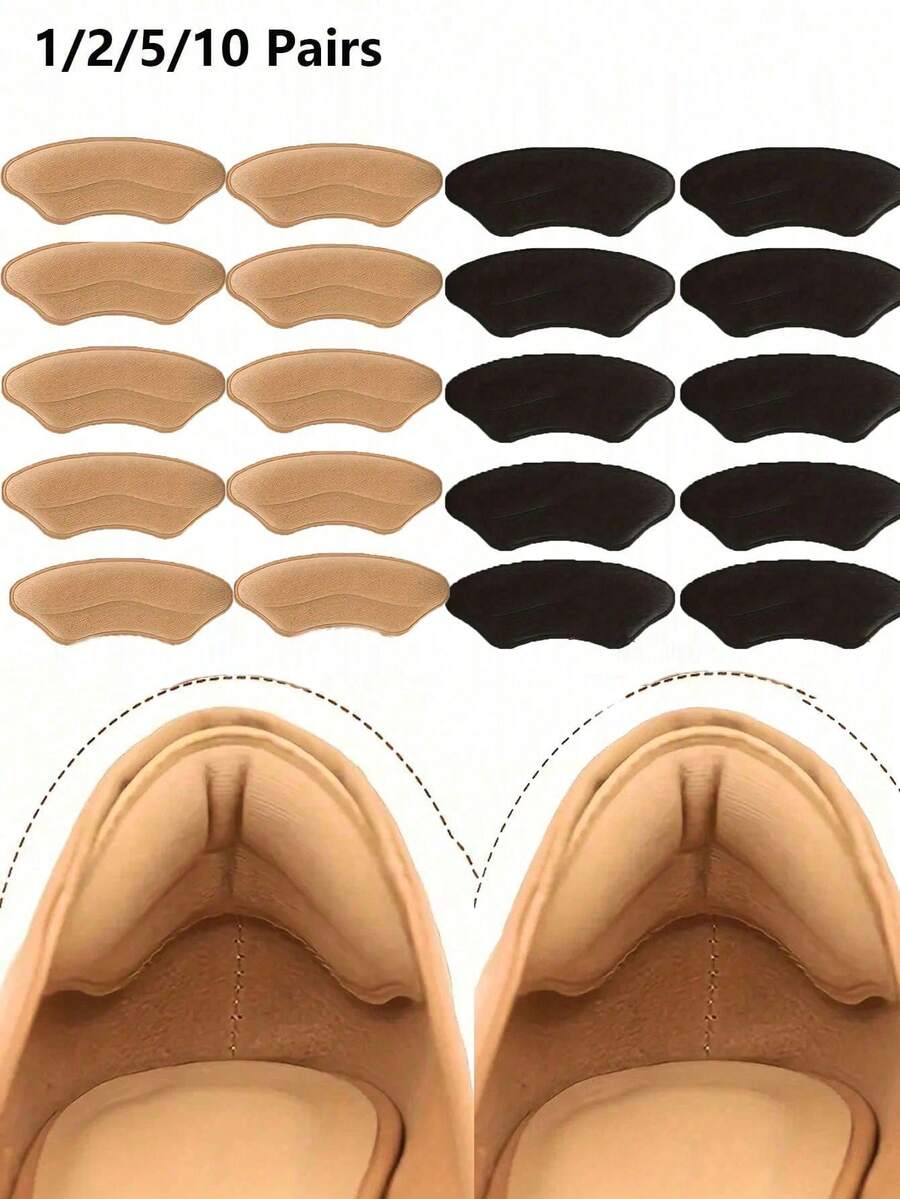 10/5/2/1 Pair Solid Color Heel Patch, Anti-Wear Cushion Feet Heel Protector Adhesive Back Sticker Shoes Insert Insole ,Self-Adhesive Heel Cushion Inserts - Anti-Blister Sponge Heel Grips, Thick 4D Comfort Pads For Shoes, Unisex Heel Protection, Invisible Pain Relief Liners For Men & Women,Modern Non-Woven Fabric Anti-Wear Anti-Drop Heel Patch For Daily Life,