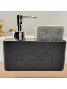 时尚厨房皂液器，台面装饰清洁剂，带洗碗海绵的瓶子 - 彩色 - 查看 6