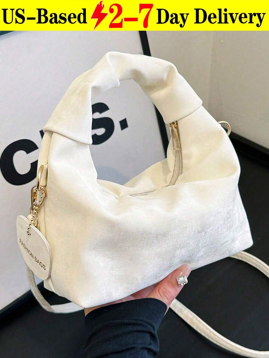 BADDIES Women's Fashion Shoulder Bag - Vegan Leather Dumpling Crossbody Purse, Chic Medium Handbag