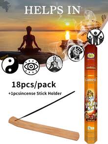 18pcs Incense Sticks With Incense Holder, Long Lasting Fragrance, Artificial Wooden Material, Suitable For Home, Camping, Yoga, Holidays And Gifts - Multicolor - View 13