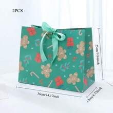 蝴蝶结礼品袋，圣诞平安夜礼品手提袋，纸袋，礼品袋 - 彩色 - 查看 14