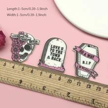 4/12 Pcs Acrylic Double-Sided Printed Ghost Skull Tombstone Charms – Halloween DIY Craft Accessories For Handmade Earrings, Bracelets, Necklaces, Keychains & Bag Decor